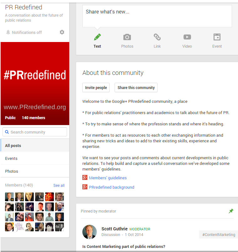 PR Redefined on Google+